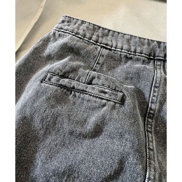 Free People Don’t Get Me Wrong Black Gray Denim Button Front Mini Skirt Size 29 - Picture 3 of 6